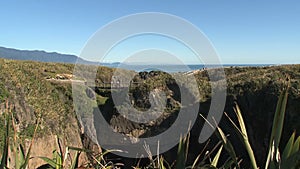 Pancake rocks at the Westcoast, southern island, New-Zealand