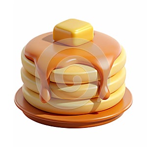 A pancake stack icon with syrup