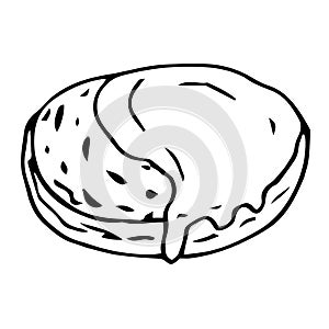 Pancake vector illustration, hand drawing doodle