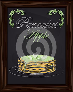 Pancakes with apple on a plate