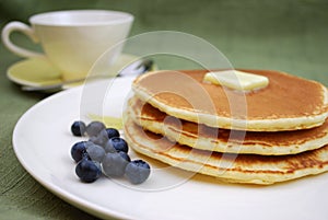 Pancakes with Blueberries and Butter