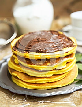 Pancakes with Chocolate Cream