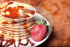 Pancakes with chocolate souce