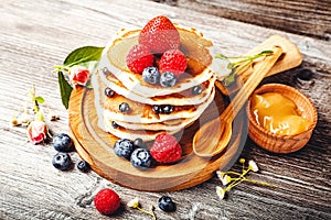 Pancakes with fresh summer berries