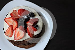 Pancakes with fruits photo