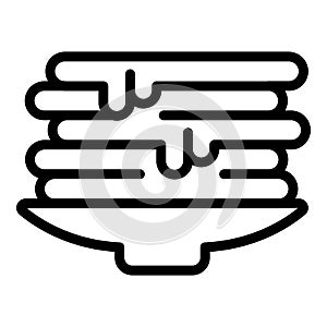 Pancakes icon outline vector. Pancake stack