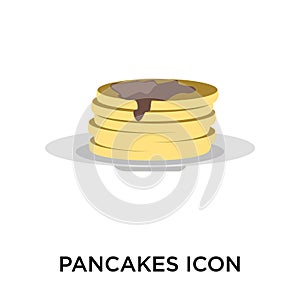 Pancakes icon vector sign and symbol isolated on white background, Pancakes logo concept