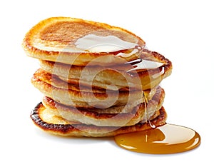 Pancakes with maple syrup photo