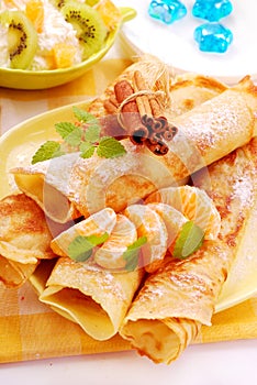 Pancakes with orange