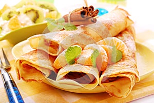 Pancakes with orange