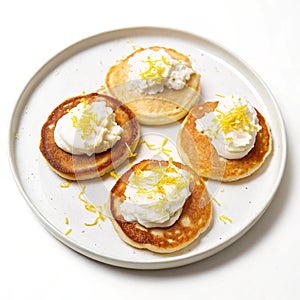 Pancakes with ricotta and lemon zest photo