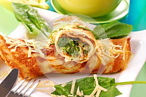 Pancakes with spinach