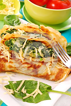 Pancakes with spinach