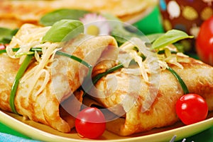 Pancakes with spinach