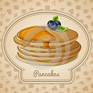 Pancakes with syrup poster