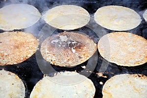 Pancakes at the traditional Baltic Herring Market in Helsinki. Finland