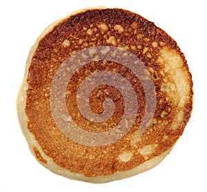 Pancakes on white background.