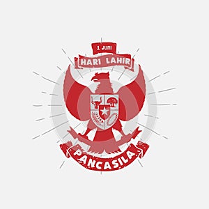 Hari Lahir Pancasila is means Indonesian Pancasila Day. Unity in Diversity. vector illustration.