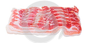 Panceta curada Spanish and Italian bacon isolated on white. photo