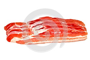 Panceta thin slices of raw pork photo