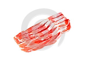 Panceta thin slices of raw pork photo