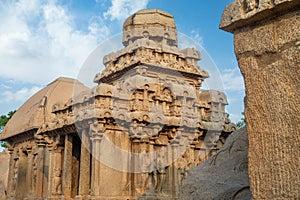 Pancha Five Rathas ancient complex, Mahabalipuram, Tondaimandalam region, Tamil Nadu, South India