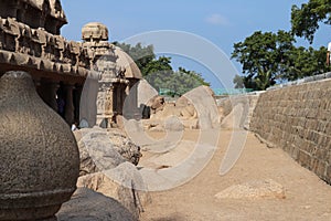 Pancha Rathas at Mahabalipuram in Tamil Nadu, India