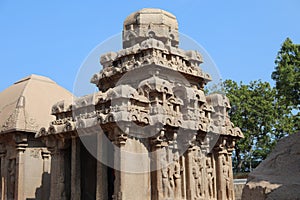 Pancha Rathas at Mahabalipuram in Tamil Nadu, India