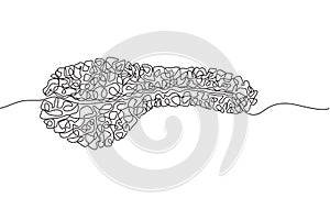 Pancreas Hand drawn icon continuous line drawing. Human organs Creative abstract art background Trendy concept One