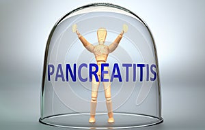 Pancreatitis can separate a person from the world and lock in an isolation that limits - pictured as a human figure locked inside