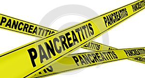 Pancreatitis. Yellow warning tapes