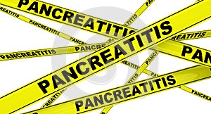 Pancreatitis. Yellow warning tapes