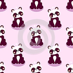 Panda bear baby girl background