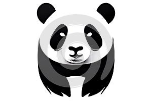Panda bear with a black and white face