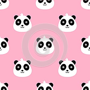Panda bear cute funny cartoon pattern, seamless, tile, background