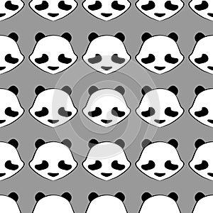 Panda bear cute vector animal seamless pattern