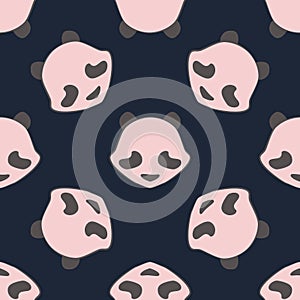 Panda bear cute vector animal seamless pattern
