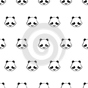 Panda bear cute vector animal seamless pattern