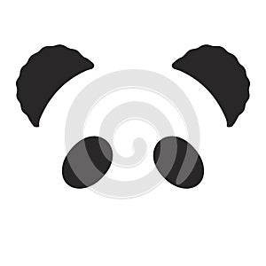 Panda Bear ear icon on a white background. Vector illustration
