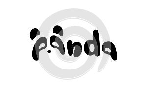 Panda bear silhouette Logo design vector template.