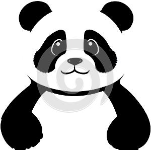 Panda with black and white markings. AI-Generated.