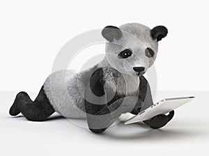 Panda character personage individual furry cartoon cute cheerful guy