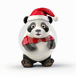 Panda Christmas Bear 3d Stock Photo With Festive Chinese New Year Style photo