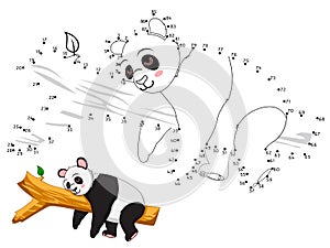 Panda Connect the dots and color