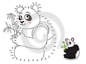 Panda Connect the dots and color