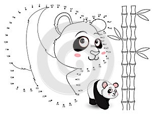 Panda Connect the dots and color set4 photo