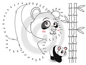 Panda Connect the dots and color set4