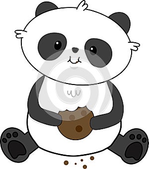 Panda with cookie