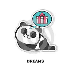 Panda dreams of a gift.