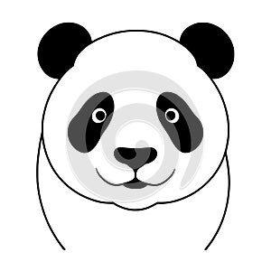 panda face portrait. illustration